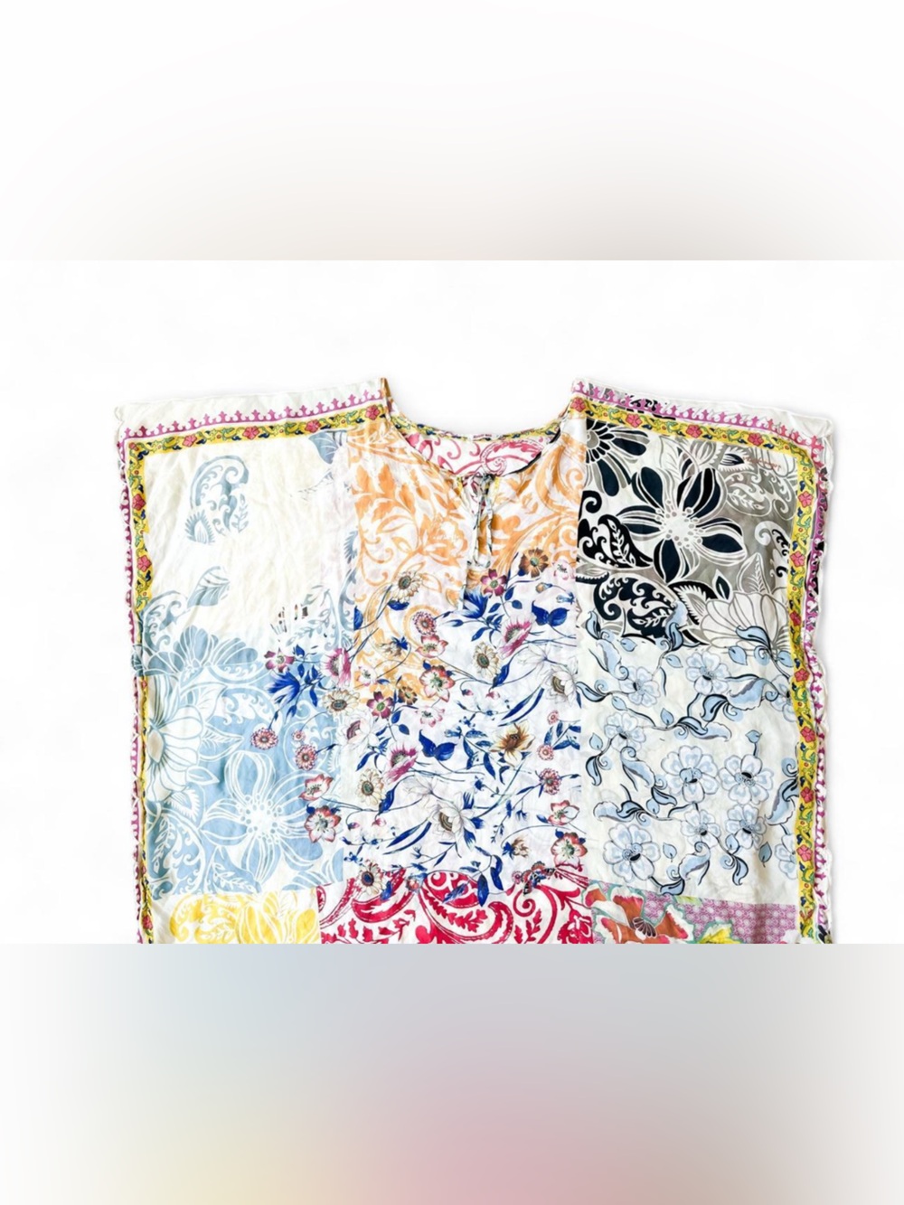 Johnny Was Multi-Color Floral Boho Silk Caftan Tunic Women’s- Size: OSFA - Picture 5 of 11